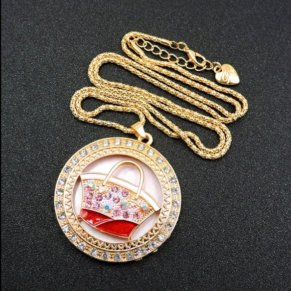 Gold Purse Pendant Necklace - Picture 1 of 6